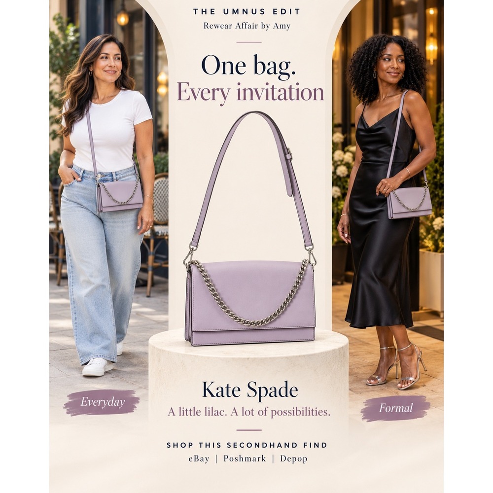 Kate Spade New York Lavender Saffiano Leather Crossbody Bag Purple Gold Hardware